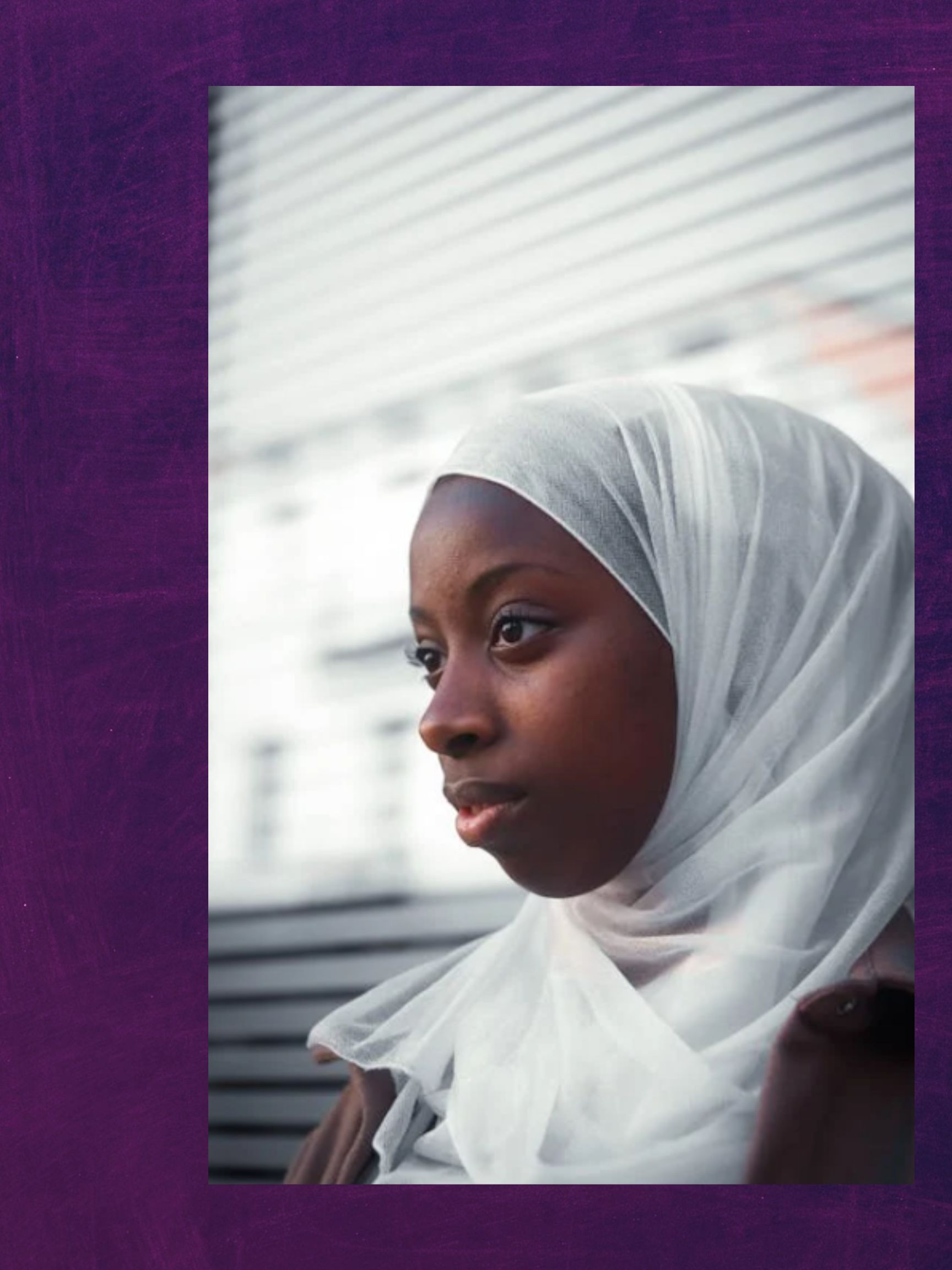 Black woman wearing a hijab. 